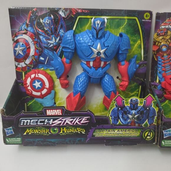 Marvel Mech Strike Monster Hunters Toys Captain America & Iron Man 2-Pack - Picture 2 of 6
